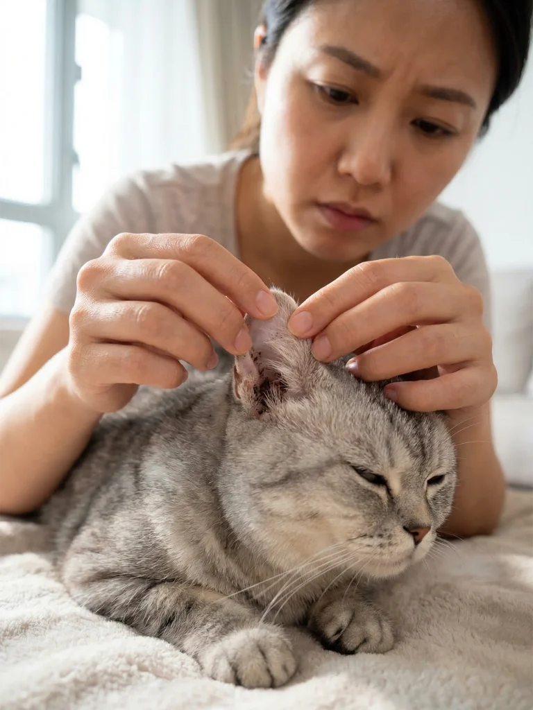 猫咪耳朵脏耳螨判断处理指南