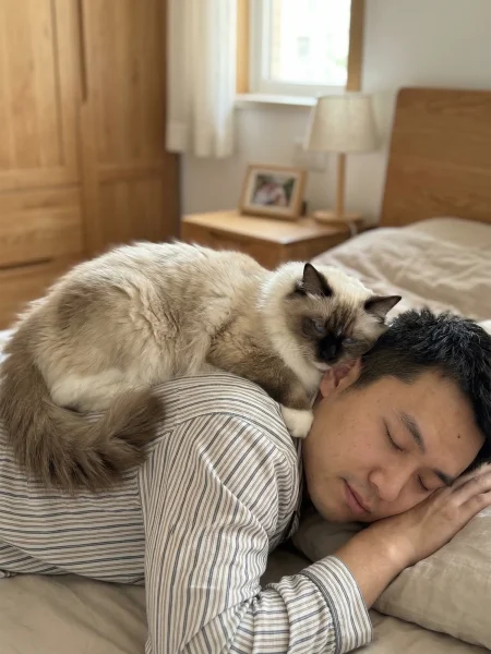 猫咪贴着人睡的行为原因解析