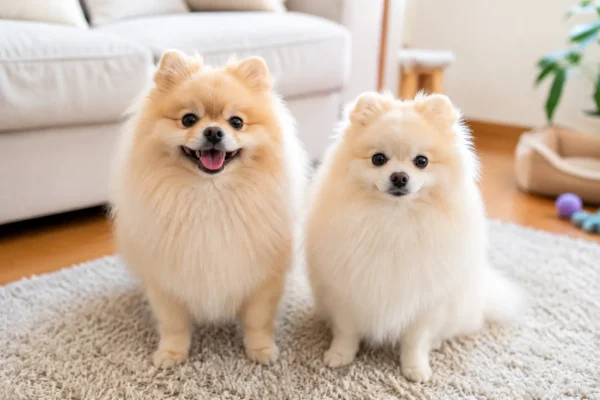 两只小博美犬