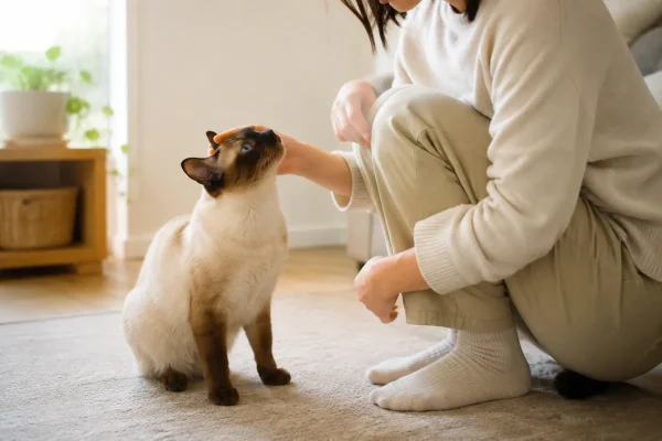 暹罗猫求主人摸头