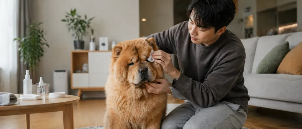 松狮犬皮肤与眼睛的日常护理要点