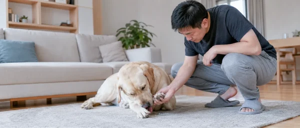 狗突然频繁舔爪子是不是皮肤痒？