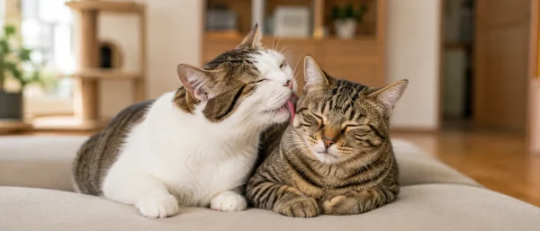 猫咪互相理毛的含义与多猫互动边界